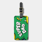 すごいパパカラフル漫画ポップ・アートのー ラゲッジタグ (正面縦)
