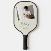 すごいパパファミリー写真誕生日パーソナライズされた ピックルボールラケット (裏面)