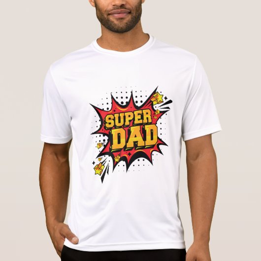 すごいパパモダン漫画本スタイルパパプレゼント Tシャツ (正面)