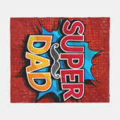 すごいパパ口ひげモダングランジ フリースブランケット (正面(横))