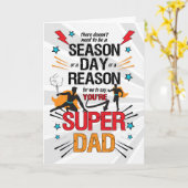 すごいパパ父の日漫画本テーマインサイドアート カード (黄色い花)