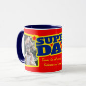 すごいパパ追加2枚の写真を赤い名前mag マグカップ (正面左)