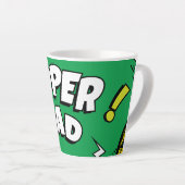 "すごいパパ"カラフル漫画ブックアーポップ・アートのトラテマググ カフェラテマグ (右アングル)