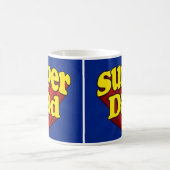 すごいパパ、スーパーヒーローレッド/黄/青の父の日 コーヒーマグカップ (中央)