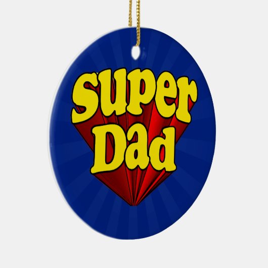 すごいパパ、スーパーヒーロー赤/黄/青の父の日 セラミックオーナメント (右)