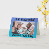 すごいパパ 初めての父の日 フォトカード カード (黄色い花)