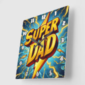 すごいパパ:稲妻、ヒロイック・トリビュート スクエア壁時計 (傾斜)