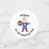 すごいヒーロすごいーズ男の子の誕生日パーティーテーブル コンフェッティ (スモール正面)