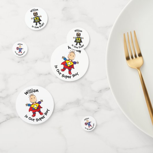 すごいヒーロすごいーズ男の子の誕生日パーティーテーブル コンフェッティ (グループ)