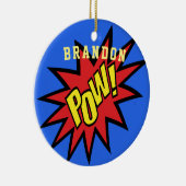 すごいヒーローカスタムカラーパーソナライズされた セラミックオーナメント (右)