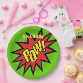 すごいヒーローカスタムカラーパーソナライズされた ペーパープレート (パーティー)