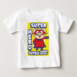 すごいヒーロー豚ベビー ベビーTシャツ