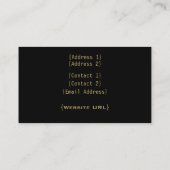 すごいビジグランジネス・カード、金ゴールド 名刺 (裏面)