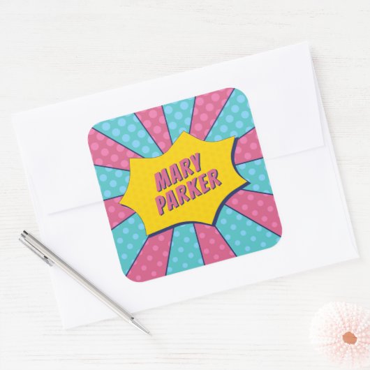 (すごいピンク) スクエアシール (封筒)