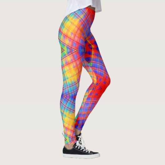 すごいファンキー抽象芸術レインボーレギンス レギンス (右)