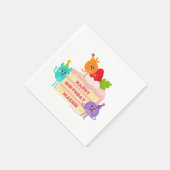 すごいブンブンいう音シンプルNUMSお誕生日ケーキ スタンダードカクテルナプキン (角)