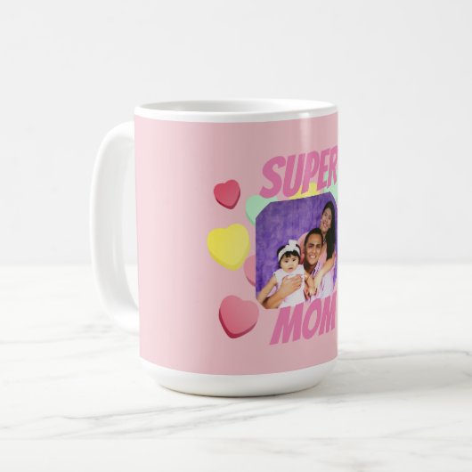 すごいマピンクとカラフルハート |母の日 コーヒーマグカップ (正面左)