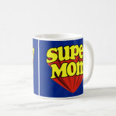 すごいママレッド/イエロー/ブルースーパーヒーロー母の日 コーヒーマグカップ (正面右)