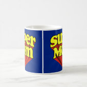 すごいママレッド/イエロー/ブルースーパーヒーロー母の日 コーヒーマグカップ (中央)