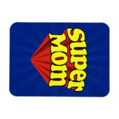 すごいママレッド/イエロー/ブルースーパーヒーロー母の日 マグネット (横)