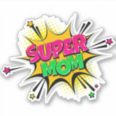 すごいモマアポップ・アートのートピンクイエローグリーンon 4"ビニル シール (正面)