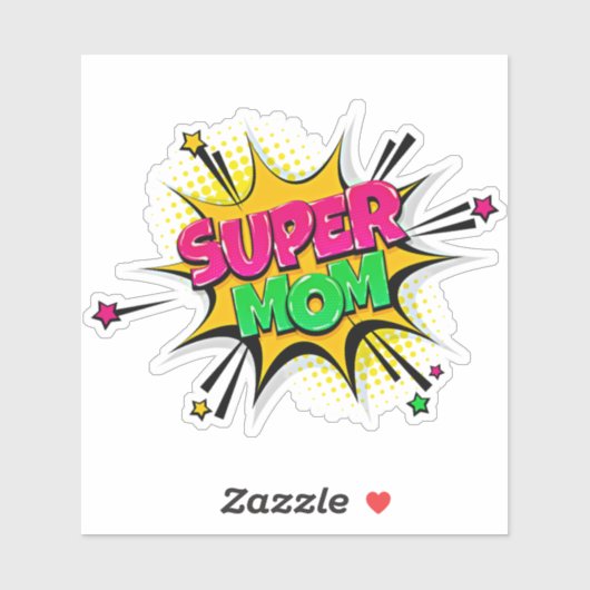 すごいモマアポップ・アートのートピンクイエローグリーンon 4"ビニル シール (シート)