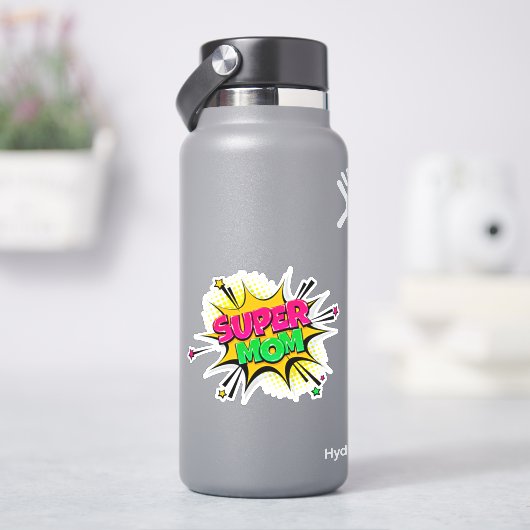 すごいモマアポップ・アートのートピンクイエローグリーンon 4"ビニル シール (HydroFlask)