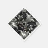 すごいラグジュアリー銀葉デザイン スタンダードカクテルナプキン (角)