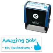 "すごい仕事！" +カスタム先生名 セルフインキングスタンプ (インサイチュ)
