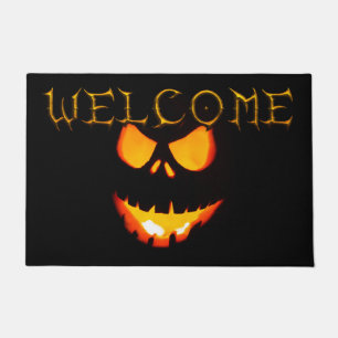 すごい光る怖いカボチャのハロウィンウェルカム ドアマット