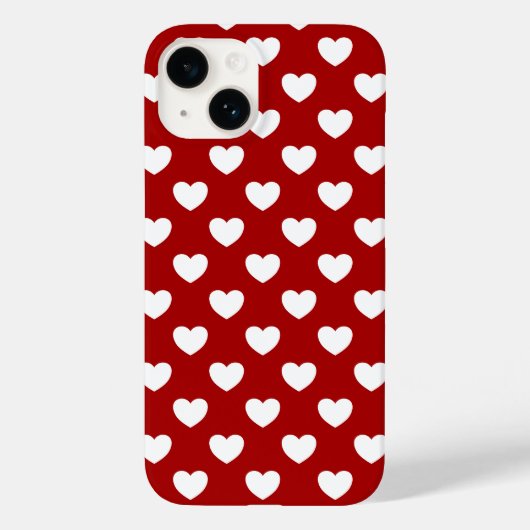 すごい可愛い赤と白ハート水玉模様スタイル Case-Mate iPhoneケース (裏面)