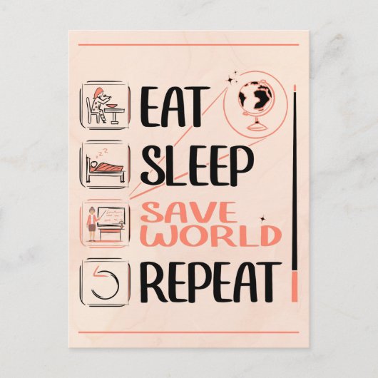 すごい地理の先生が世界を救う感謝の贈り物 ポストカード (正面)