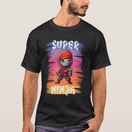 すごい忍者忍おもしろい忍者 Tシャツ (正面)