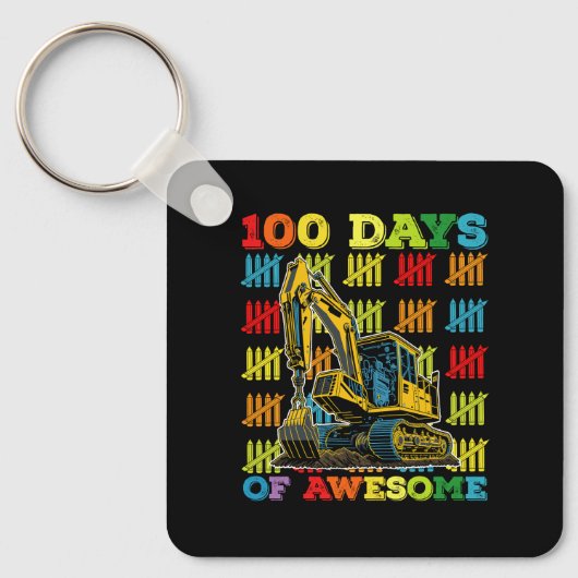 すごい掘削機100日 100日目の学校 キーホルダー (正面)