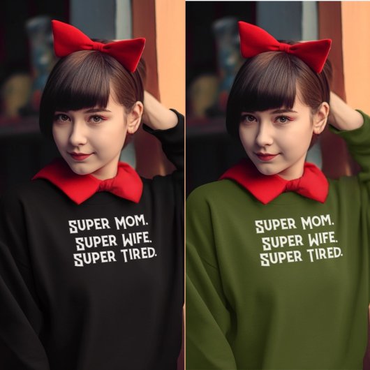 すごい母すごい妻すごい疲れた母おもしろい スウェットシャツ