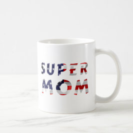 すごい母とアメリカ国旗 コーヒーマグカップ
