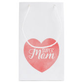 すごい母文字ピンクの絵を描ハート スモールペーパーバッグ (裏面)