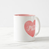 すごい母文字ピンクの絵を描ハート ツートーンマグカップ (正面右)