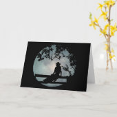 すごい満月女性のカーボーイカードのかわいい誕生日 カード (黄色い花)