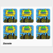 すごい漫画ブックヒーロ3インチ感謝していユーメッセージカード スクエアシール (シート)