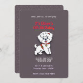 すごい犬誕生日オンチョコレートカラーパーソナライズされた 招待状 (正面/裏面)