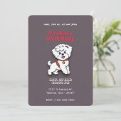 すごい犬誕生日オンチョコレートカラーパーソナライズされた 招待状 (スタンド正面)