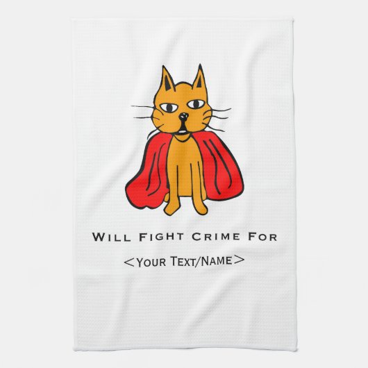 すごい猫の犯罪と戦う  キッチンタオル (縦)