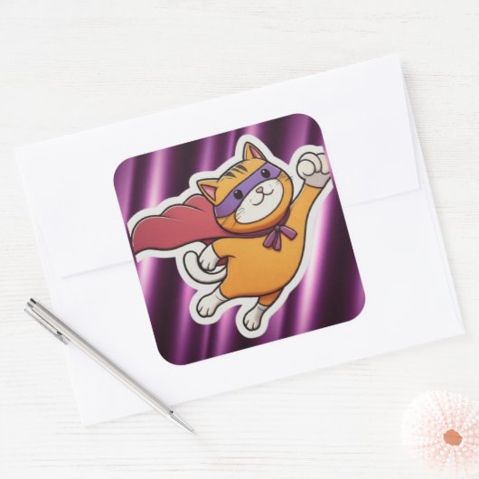 すごい猫 スクエアシール (封筒)