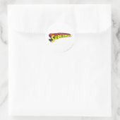 すごい男 |黄色の赤い文字のロゴ ラウンドシール (バッグ)