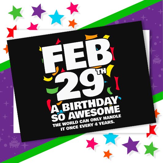 すごい誕生日 うるう日 うるう年 2月29日 ポストカード