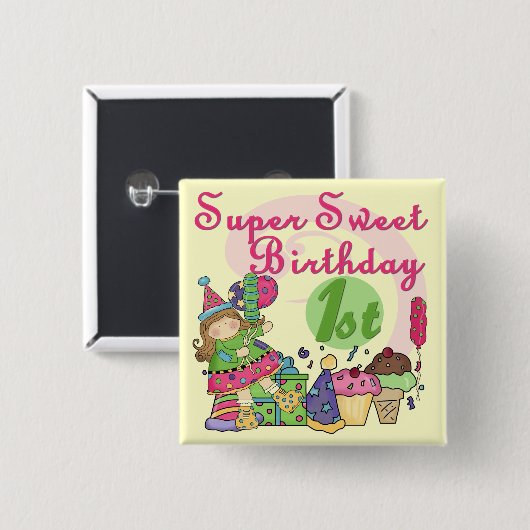 すごい誕生日Tシャツとギフトのお菓子 缶バッジ (正面&裏面)