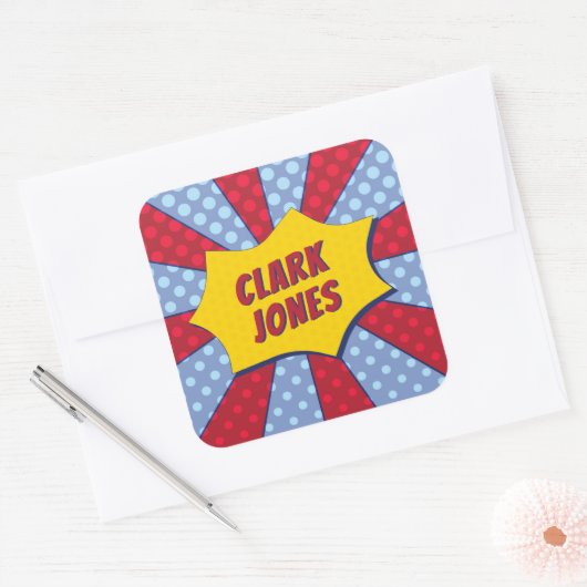 (すごい赤) スクエアシール (封筒)