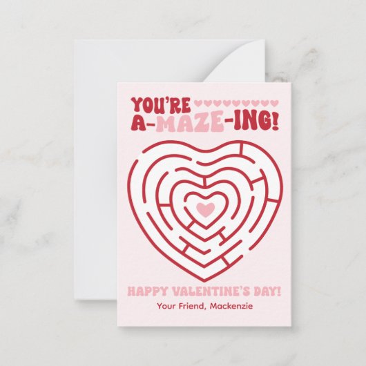 すごい迷路教室バレンタイン ノートカード (正面)