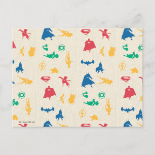 すごい – ペット&ジャスティスリーグシルエットパターン ポストカード